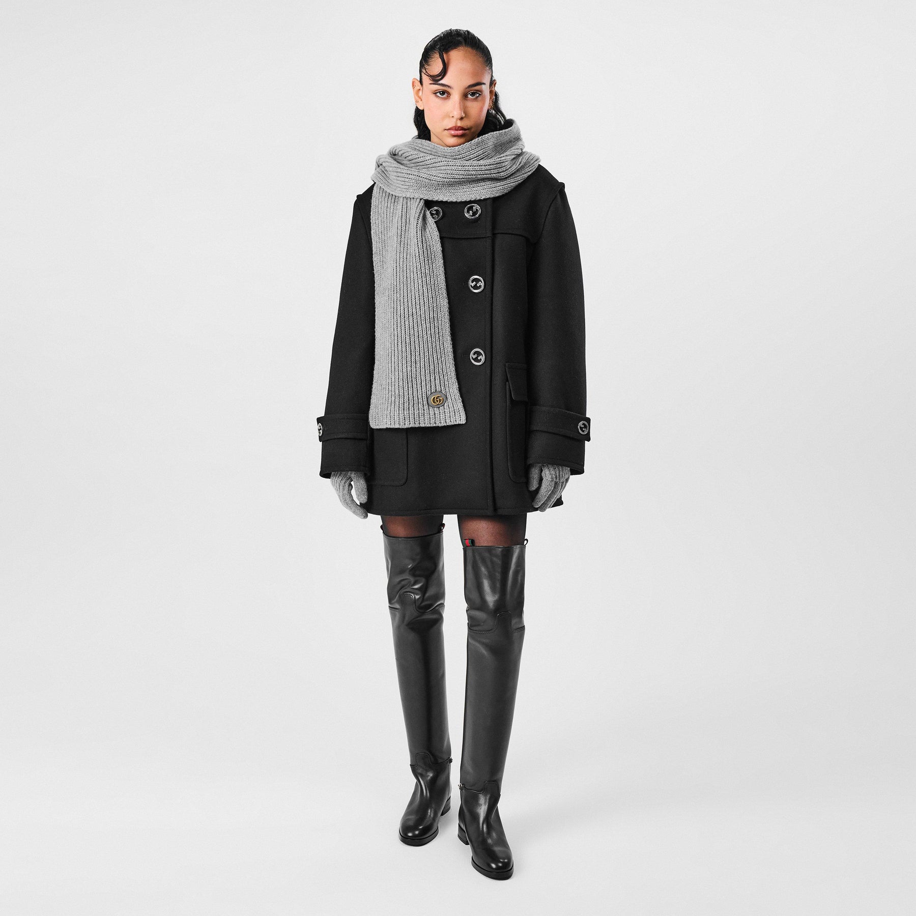 Wool Knit Cashmere Scarf