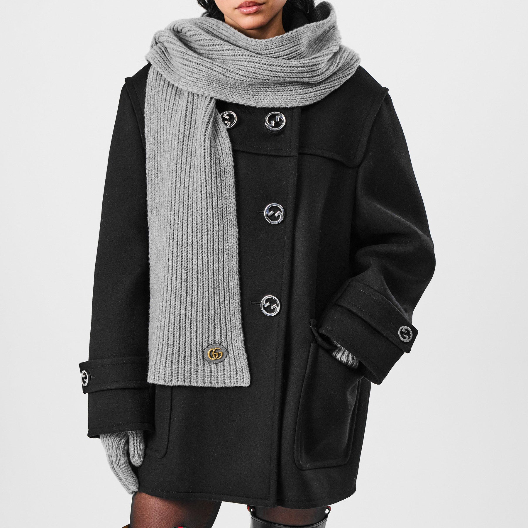 Wool Knit Cashmere Scarf