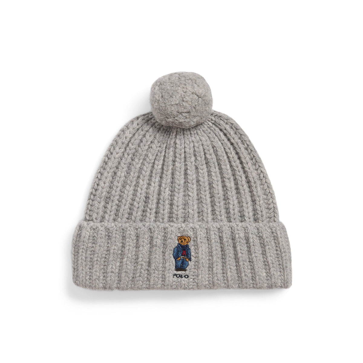 Bear Rib Pom Pom Beanie