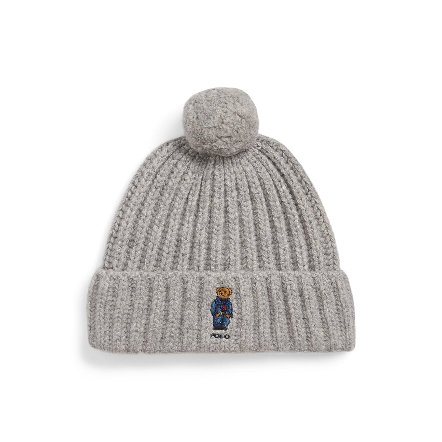 Bear Rib Pom Pom Beanie