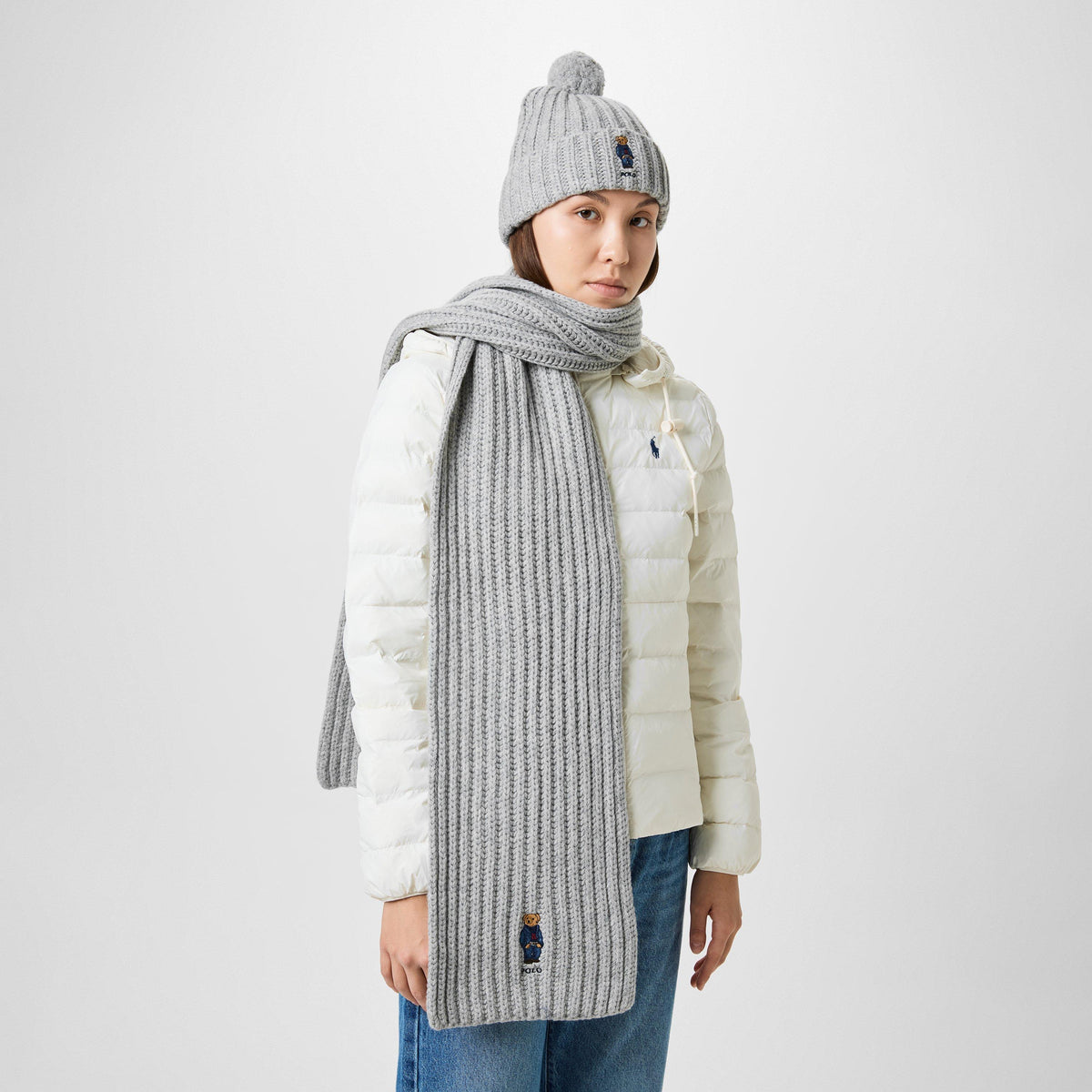 Bear Rib Pom Pom Beanie