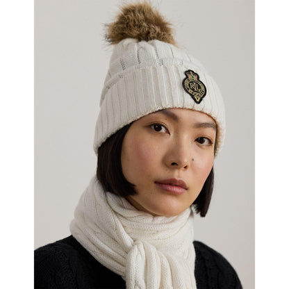 Pom-Pom Cable-Knit Beanie
