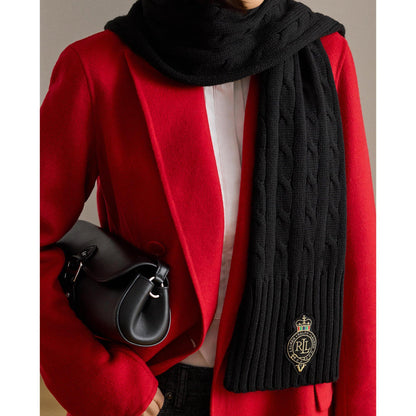 Crest Cable-Knit Scarf