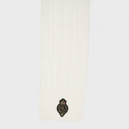 Crest Cable-Knit Scarf