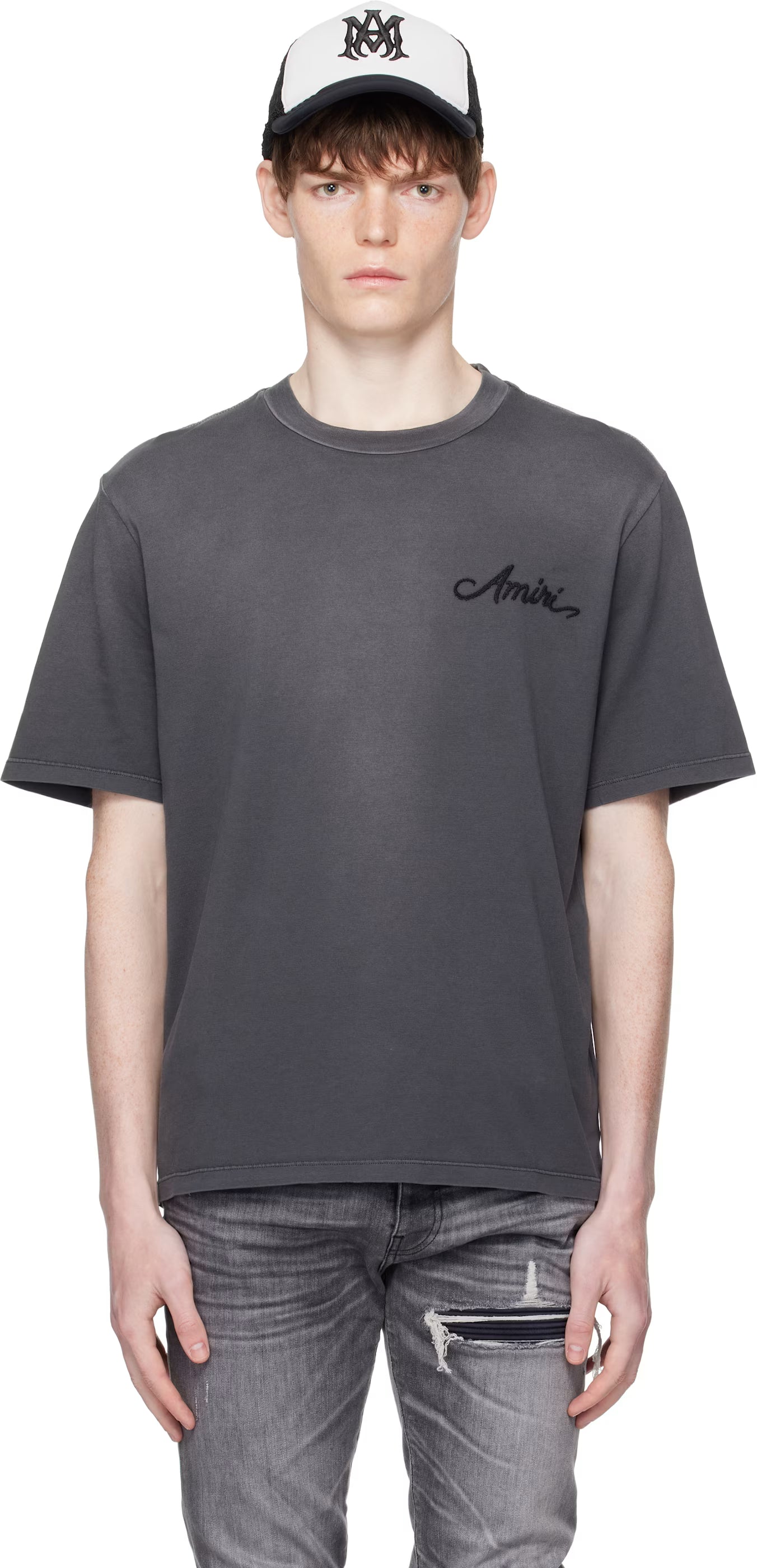 Gray Bleach Bandana Patch T-shirt