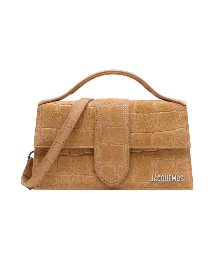 Elegant Camel-Coloured Crocodile Suede Bag