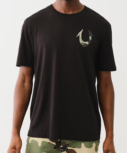 PAINTED CAMO HORSESHOE TEE