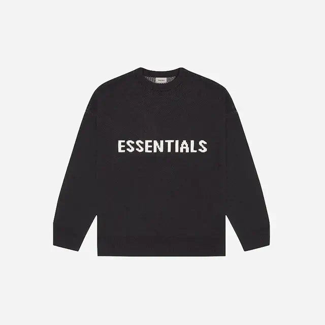 Essentials FEAR OF GOD ESSENTIALS KNIT SWEATER DARK SLATE/STRETCH LIMO/BLACK - Size: L Sweatshirts | Shop From The Mirage