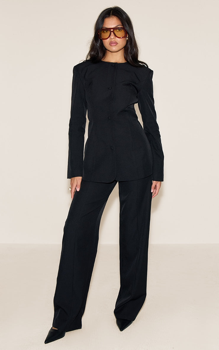 Black Tailored Wide Leg Trousers