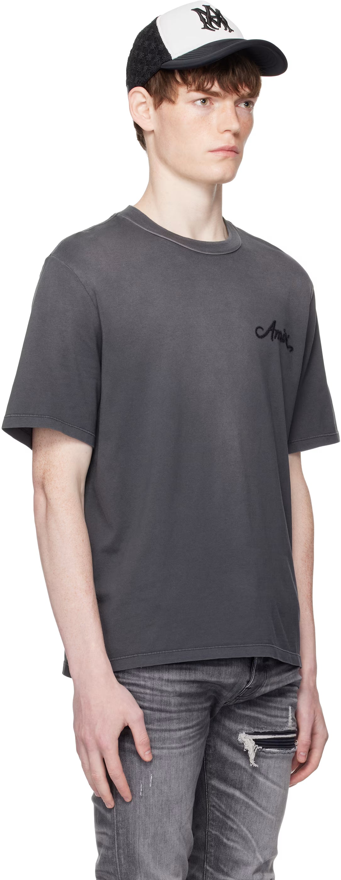 Gray Bleach Bandana Patch T-shirt