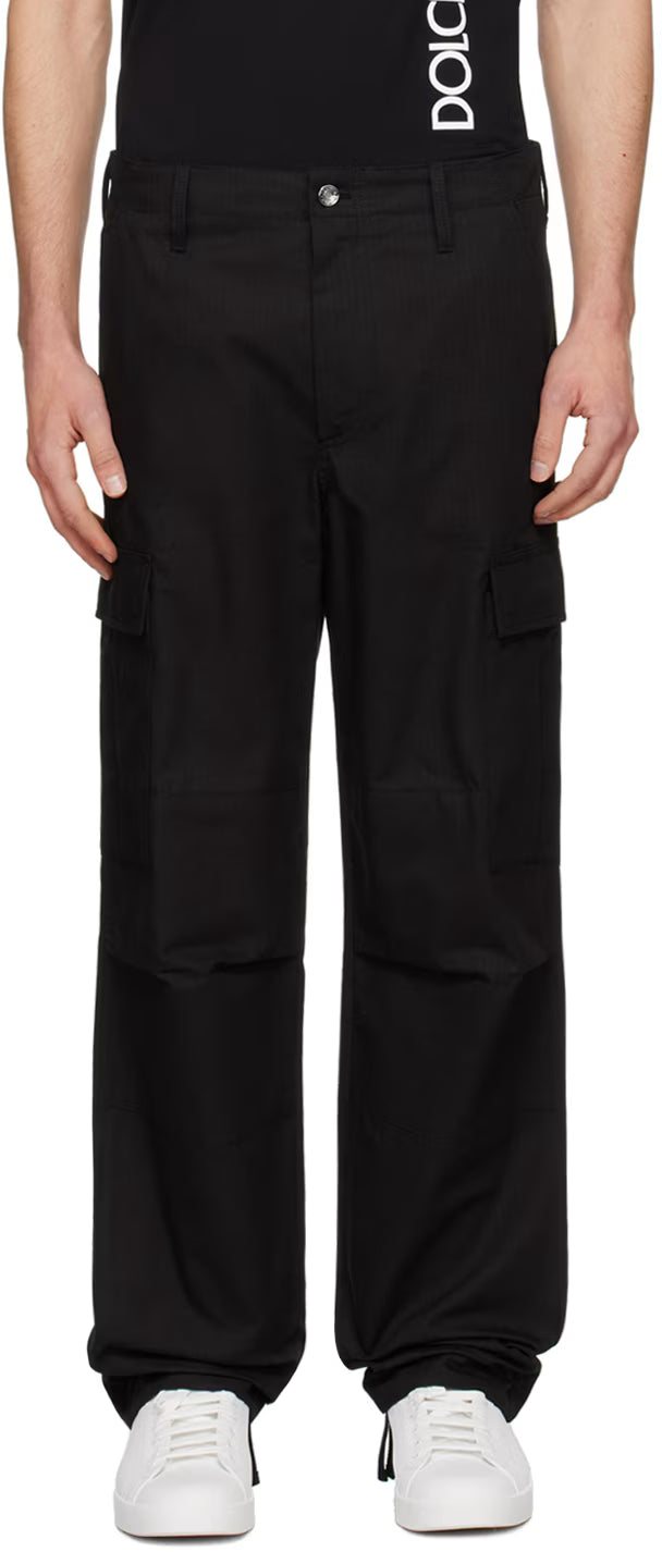 Dolce&Gabbana Black Drawstring Cargo Pants