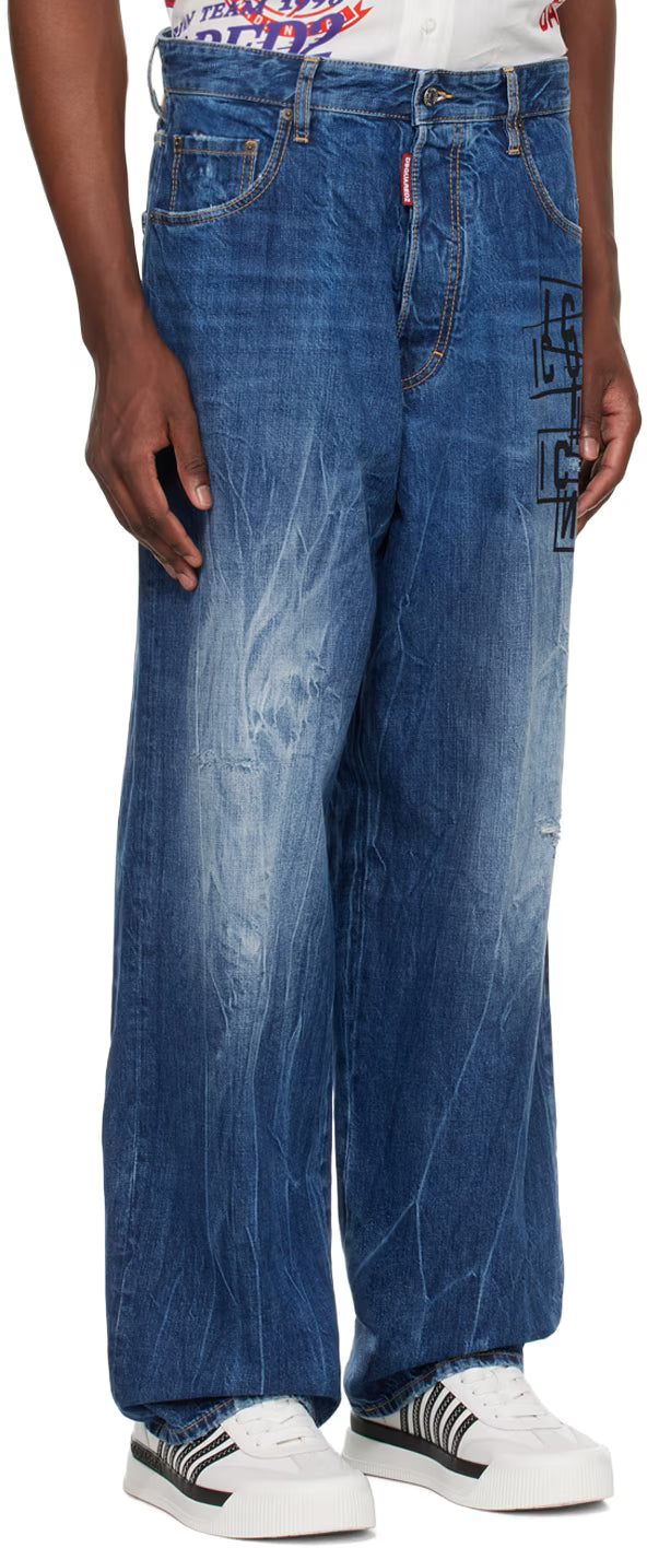 Blue Icon Stamps Eros Jeans