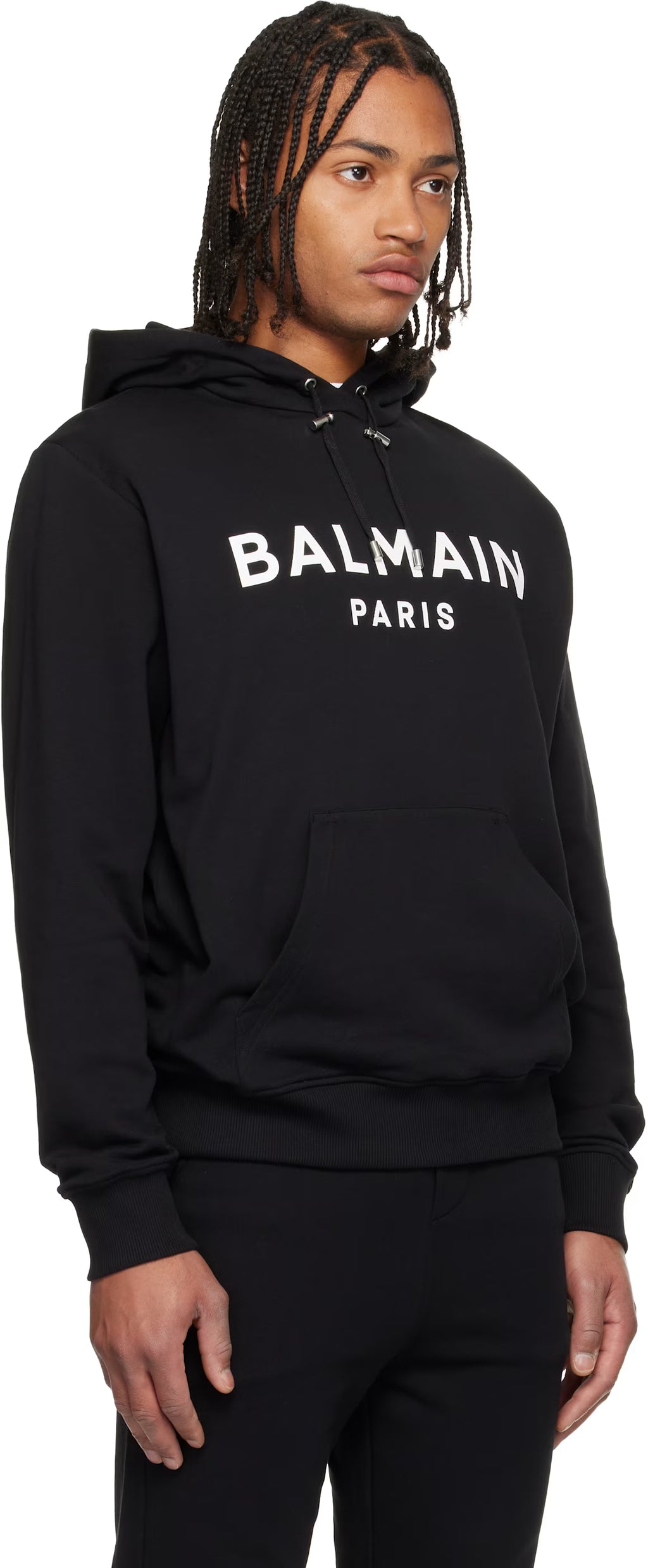 Black Printed 'Balmain Paris' Hoodie