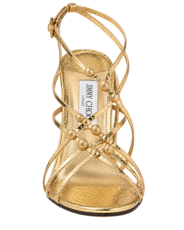 90mm leather heeled sandals