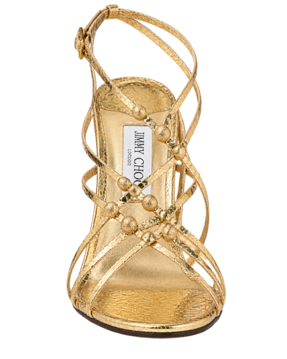 90mm leather heeled sandals