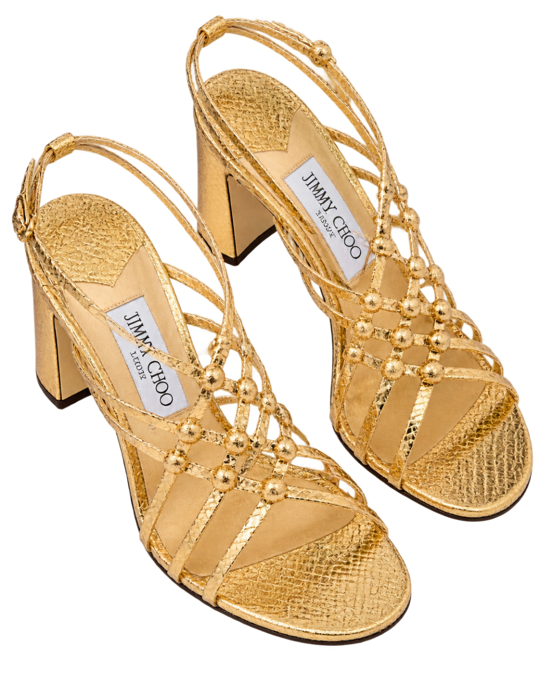 90mm leather heeled sandals