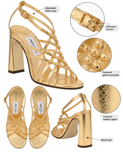 90mm leather heeled sandals