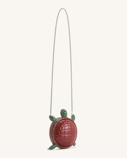 Ava Turtle Shape Handbag - Brown