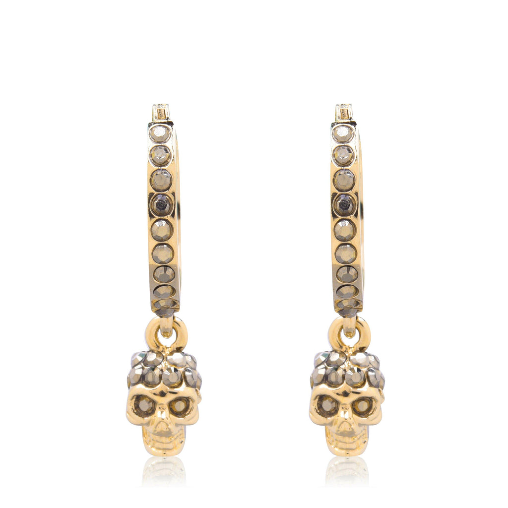 Women's Skull Pave Hoop Earrings