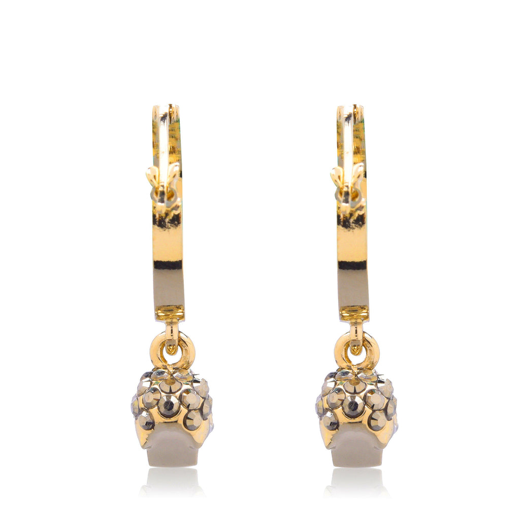 Women's Skull Pave Hoop Earrings