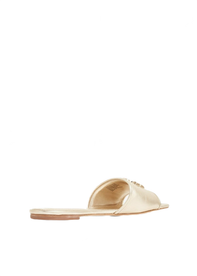 Tory Burch Eleanor Slide in Gold Leather