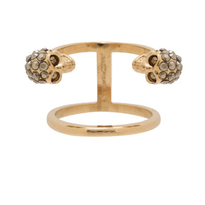 Women's Skull Brass Double Ring