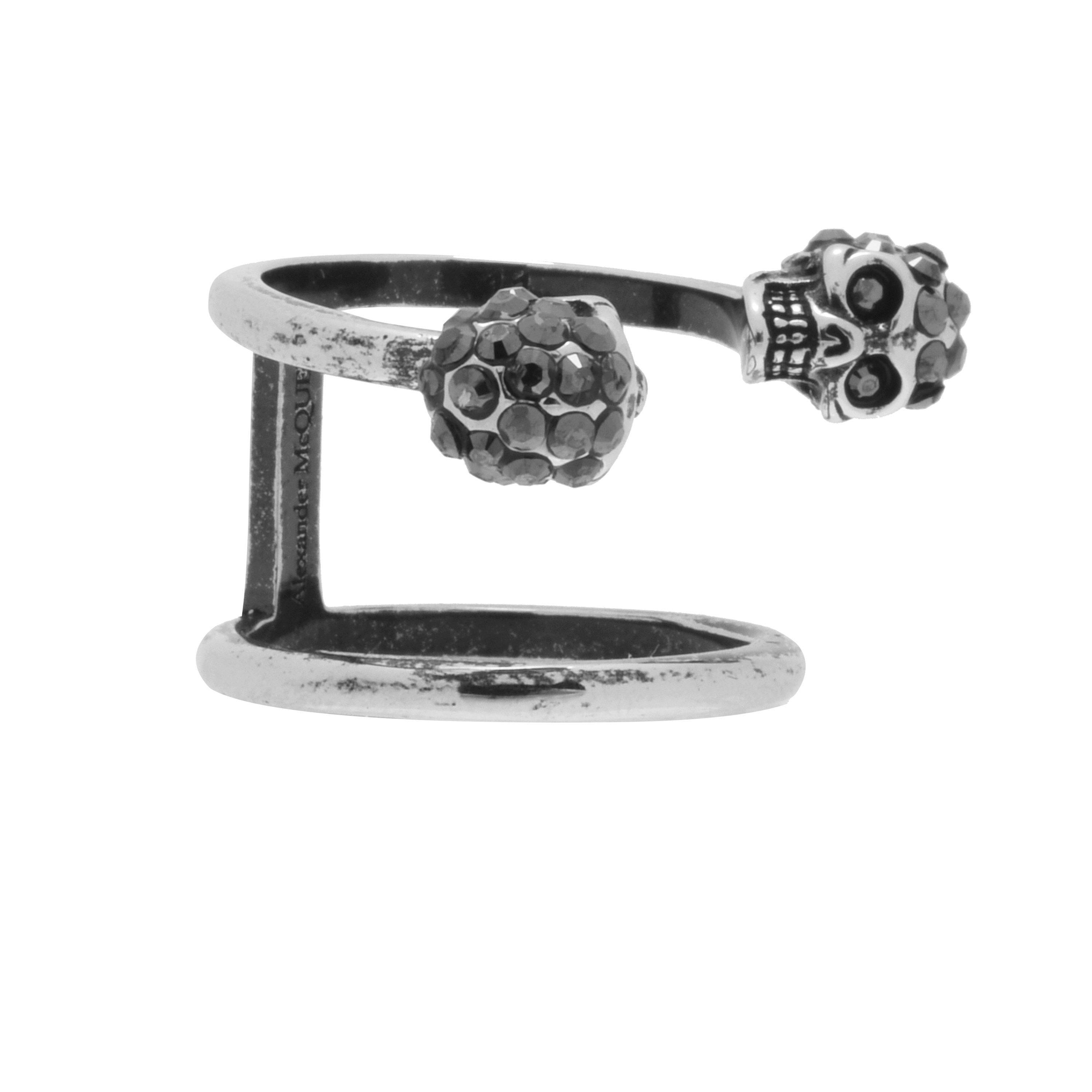 Women's Skull Brass Double Ring