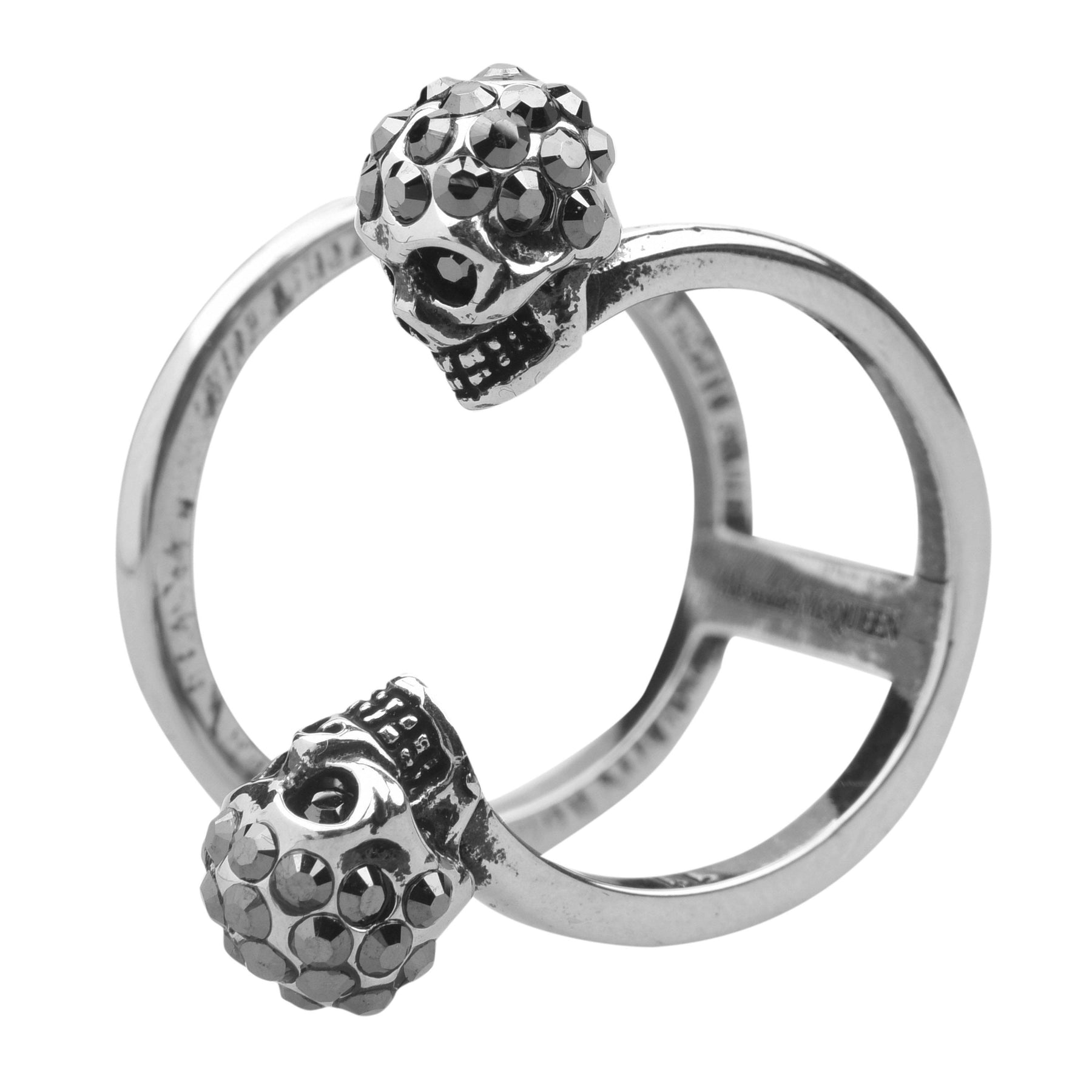 Women's Skull Brass Double Ring