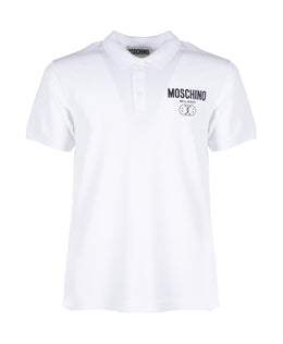 Moschino White Double Smile Polo T-shirt