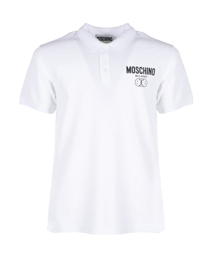 Moschino White Double Smile Polo T-shirt