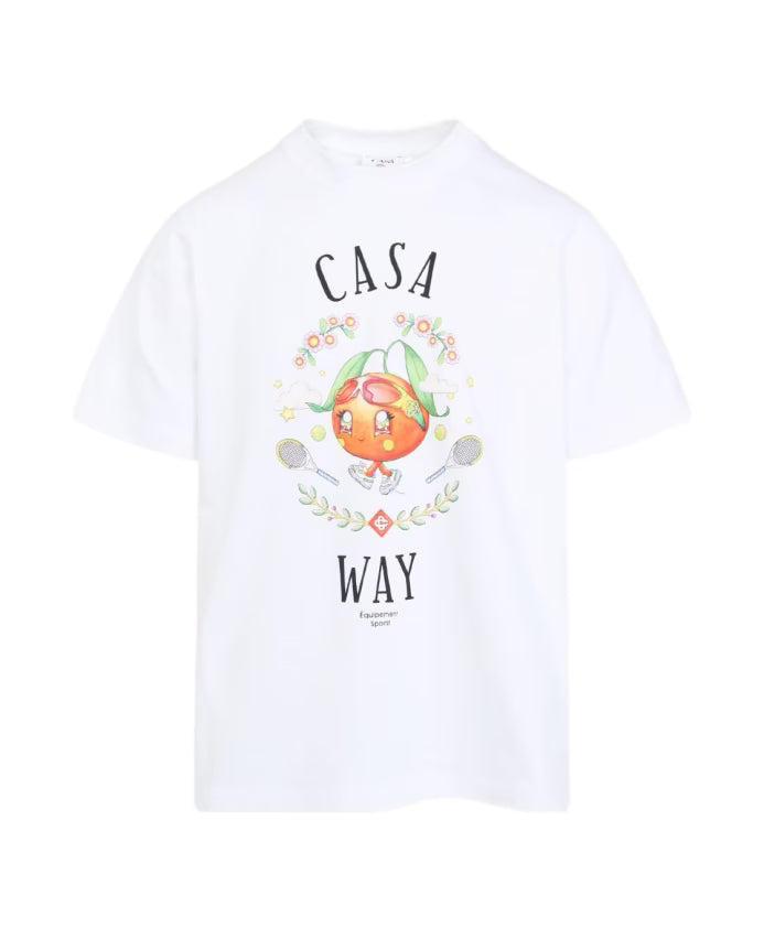 Casablanca White Cotton T-Shirt for Men