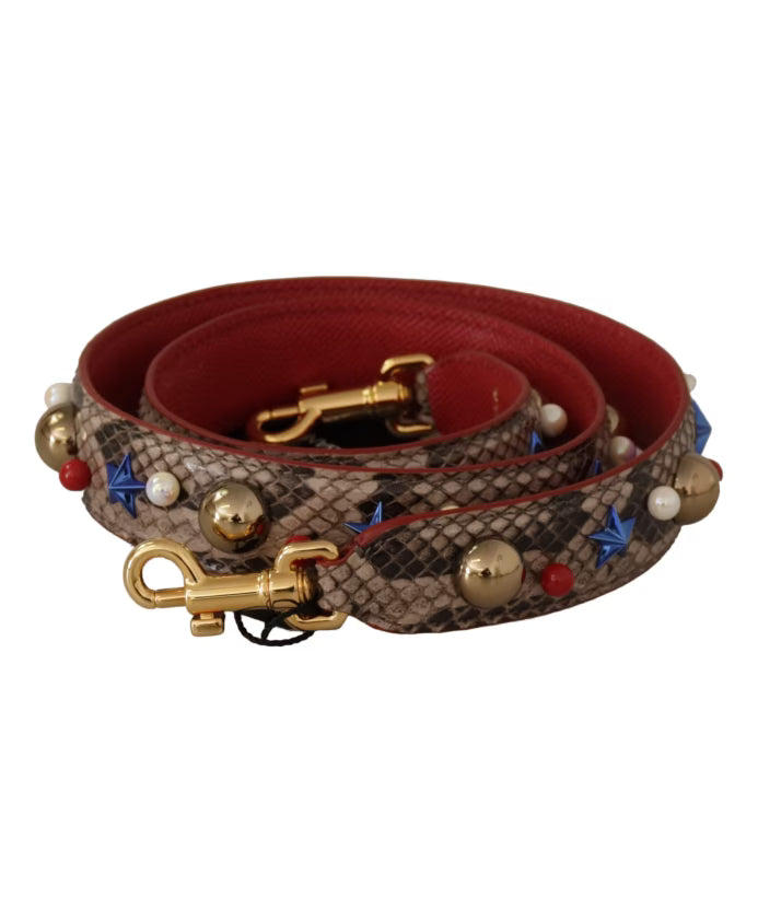 Python Leather Studded Strap