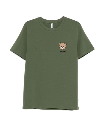 Moschino Green Teddy Bear Logo Print T-shirt
