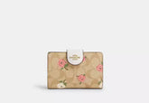 Coach Medium Corner Zip Wallet In Signature Canvas With Floral Print - Wallets | Shop From The Mirage