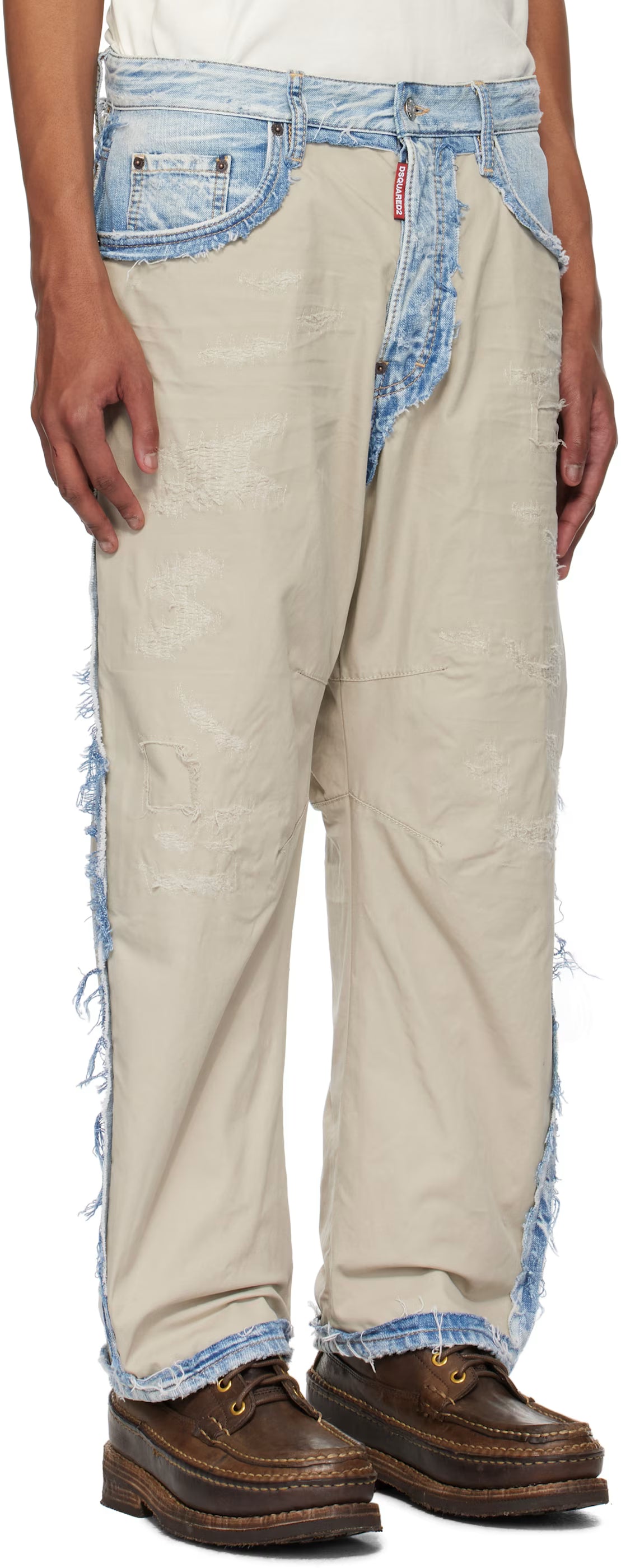 Blue & Beige Super Ripped Mixed Kawaii Jeans