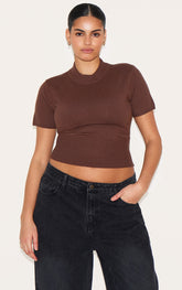 Plus Chocolate Basic Knit T Shirt