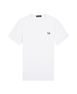 Fred Perry Sporty Cotton T-shirt with Ribbed Collar