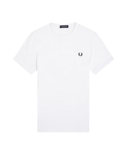 Fred Perry Sporty Cotton T-shirt with Ribbed Collar