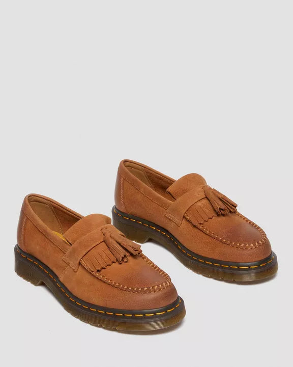 Adrian Tumbled Nubuck tassle loafers