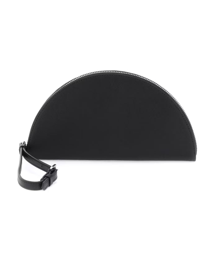 Saffiano Leather Pouch with Wrist Handle