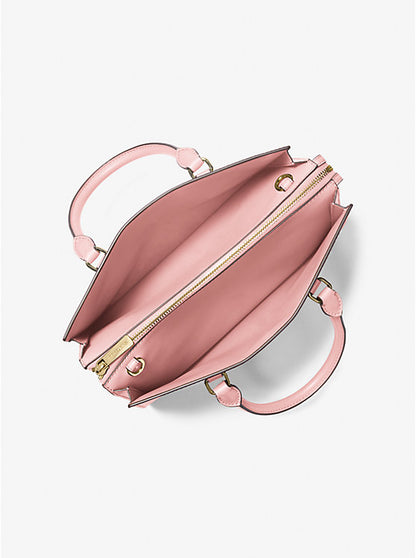 Sheila Medium Faux Saffiano Leather Satchel