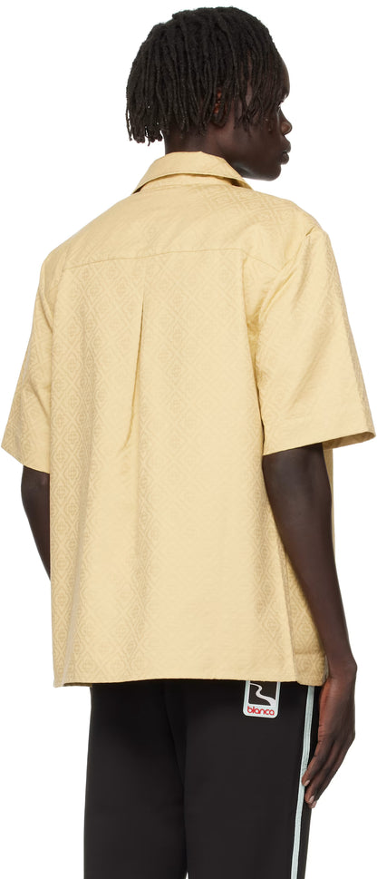 Beige Short Sleeve Monogram Shirt