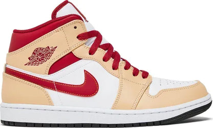 Air Jordan 1 Mid 'Light Curry Cardinal Red'
