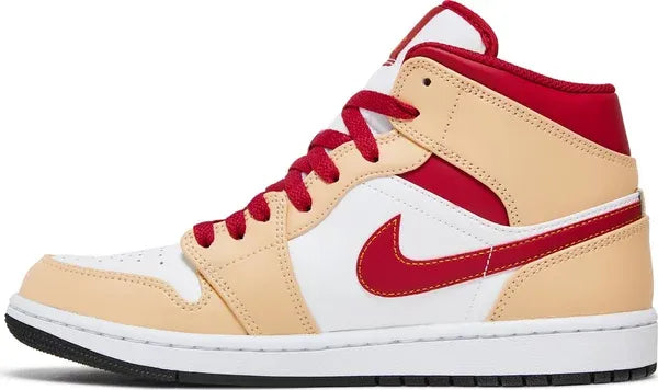 Air Jordan 1 Mid 'Light Curry Cardinal Red'