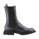 Alexander McQueen Men's Grey Pointed Slip-On Shoes in Brushed Calfskin