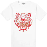 Kenzo Red White Embroidery Tiger Tee