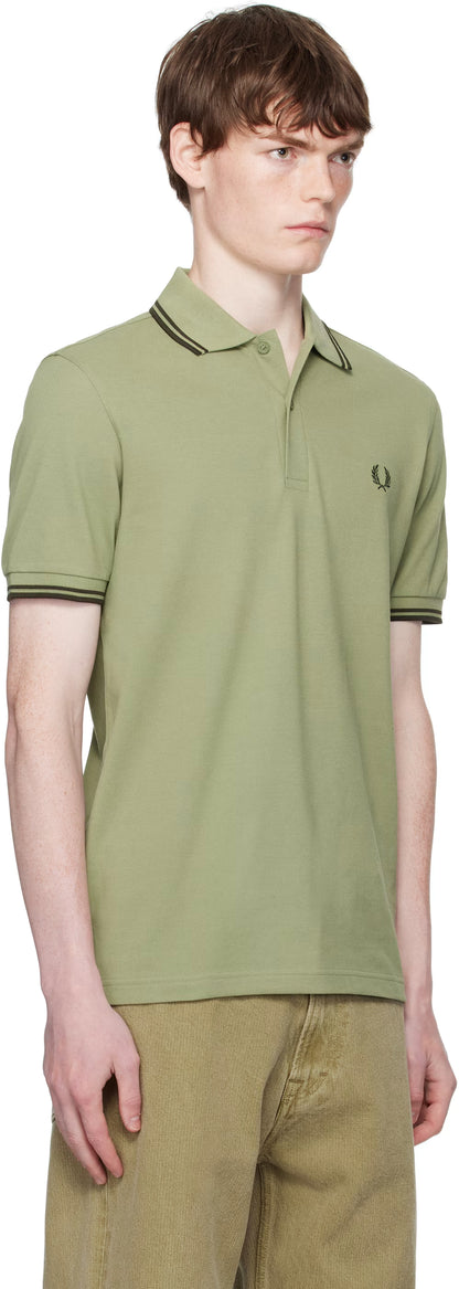 Khaki 'The Twin Tipped Fred Perry Shirt' Polo