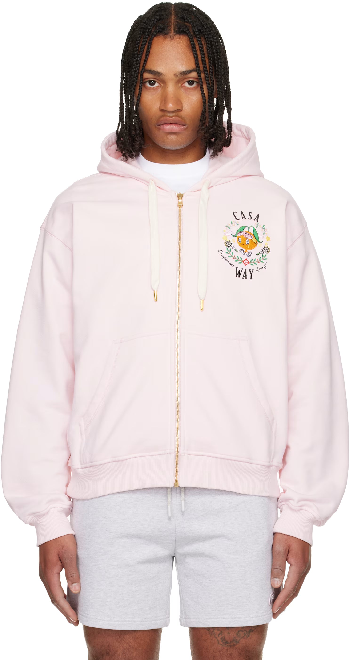 Pink 'Casa Way' Orange Mascot Zip Hoodie