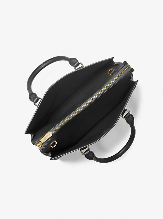 Sheila Medium Faux Saffiano Leather Satchel