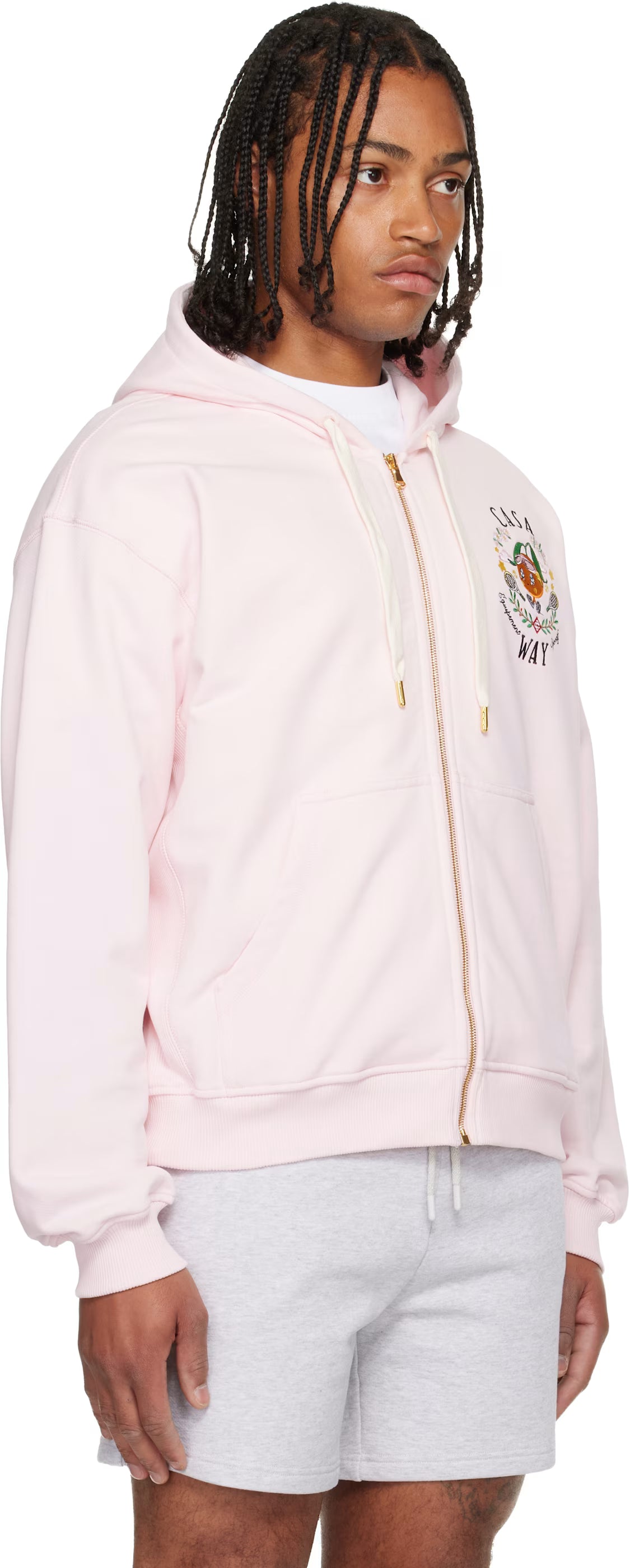 Pink 'Casa Way' Orange Mascot Zip Hoodie